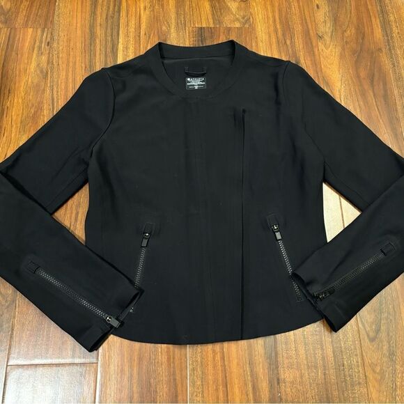 Athleta Stellar Moto Jacket Black Athletic Jacket - Picture 1 of 5